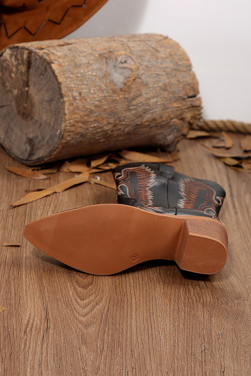 Western Eagle Embroidered Faux Leather Boots