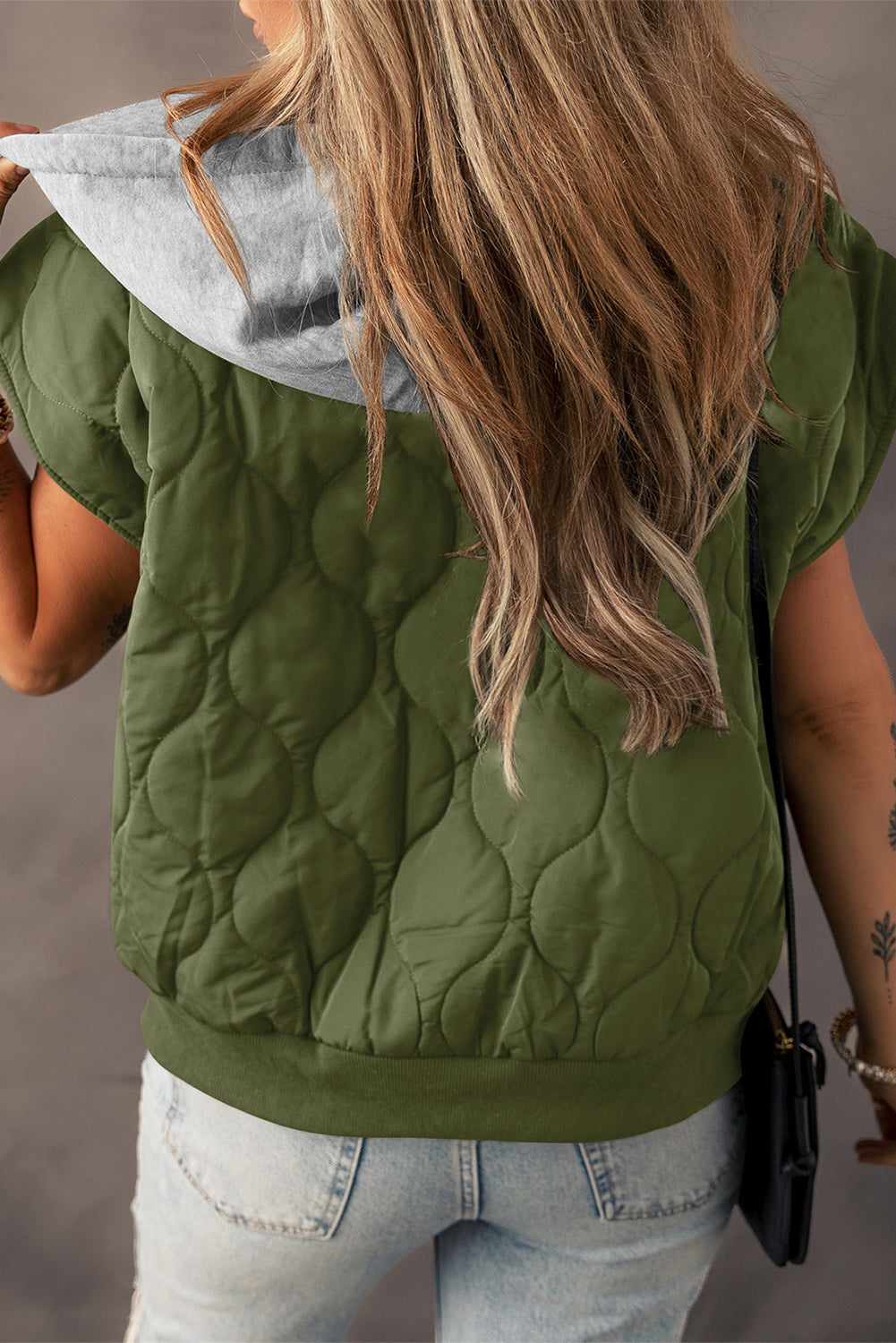 Quilted Hooded Zip Up Puffer Vest